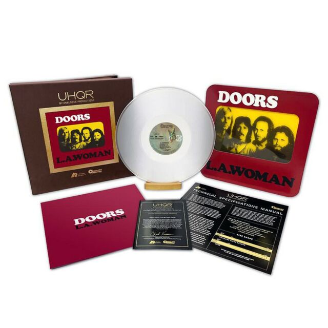 The Doors – L.A. Woman – 200 Gram Clarity UHQR Analogue Productions Vinyl

Visit - https://www.thevinyladventure.com/product/the-doors-l-a-woman-200-gram-clarity-uhqr-analogue-productions-vinyl/

Available To Pre-Order: £180.00

Across the robust Doors discography, there is no better candidate for a UHQR treatment than the band’s sixth studio album, L.A.Woman.

Flawless is the only way to describe these limited edition 200-gram vinyl reissues. Featuring mastering by the legend, Bernie Grundman, from the original analog tape, and custom-pressing at Quality Record Pressings, these beauties are created using Clarity Vinyl, for the purest sound and most visually stunning presentation. Every UHQR will be hand inspected upon pressing completion, and only the truly flawless will be allowed to go to market. Each UHQR will be packaged in a deluxe box and will include a booklet detailing the entire process of making a UHQR along with a hand-signed certificate of inspection.